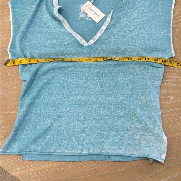 Sundance Laurette Sweater Tee - M, Aqua,   NWT - Picture 9 of 9